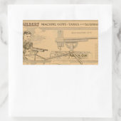 ギルバート玩具のマシンガン1919 長方形シール (バッグ)