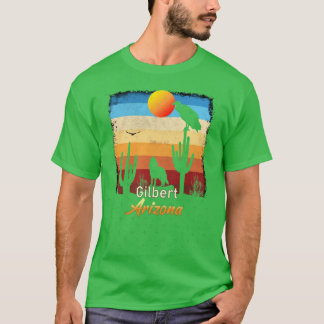 ギルバート アリゾナ州 AZ 夕焼け コヨーテ ハゲタカ サボテン デ Tシャツ