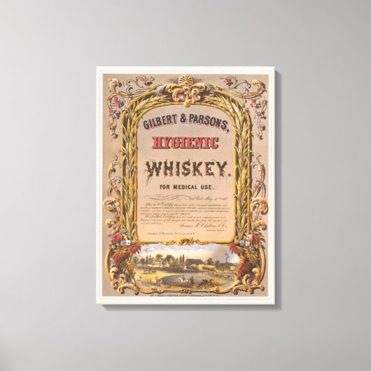 ギルバート&パーソンズのヴィンテージ広告の衛生的なウイスキー。 キャンバスプリント (正面)
