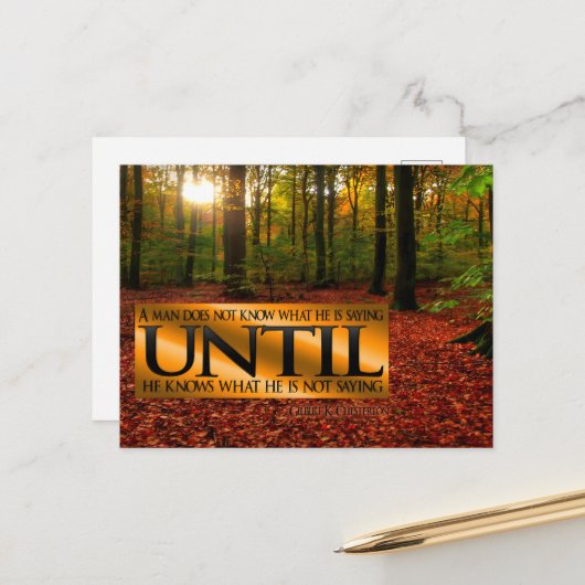 ギルバートK.チェスタトン感動的引用文「ことわざ」 ポストカード (正面/裏面インサイチュ)