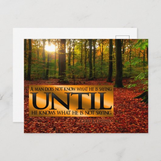 ギルバートK.チェスタトン感動的引用文「ことわざ」 ポストカード (正面/裏面)