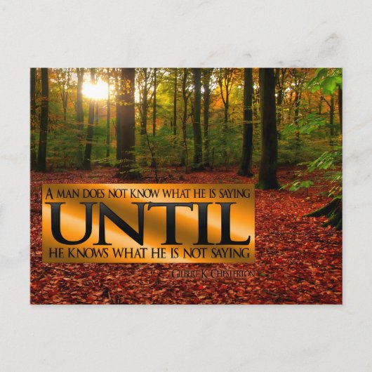 ギルバートK.チェスタトン感動的引用文「ことわざ」 ポストカード (正面)