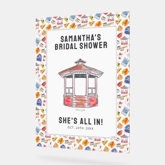 ギルモアガールズブライダルシャワーへようこそ アクリルサイン (傾斜)