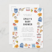 ギルモア女の子の水の色のアイコン赤ちゃんシャワー ポストカード (正面/裏面)