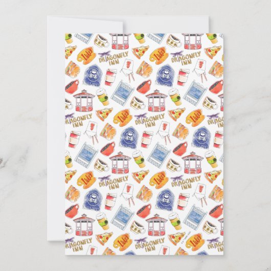 ギルモア女の子の水の色のアイコン赤ちゃんシャワー 招待状 (裏面)