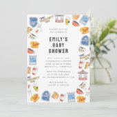 ギルモア女の子の水の色のアイコン赤ちゃんシャワー 招待状 (スタンド正面)