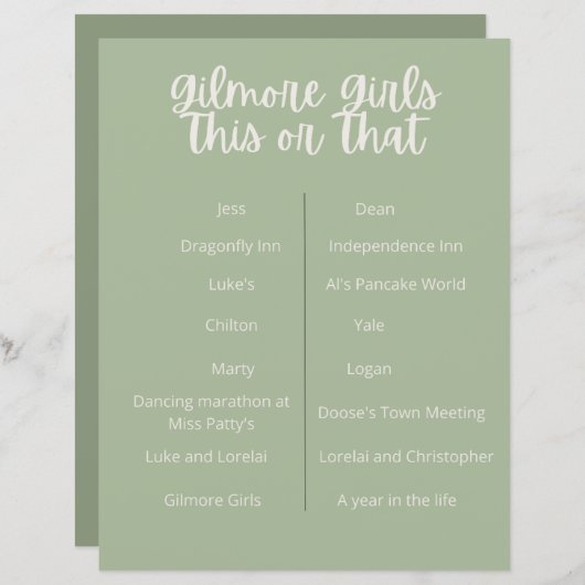 ギルモア女の子パーティーこのゲームまたはゲーム (正面/裏面)