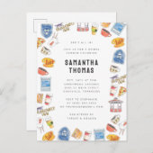 ギルモア女子ウォーターカラーアイコンブライダルシャワー ポストカード (正面/裏面)