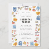 ギルモア女子ウォーターカラーアイコンブライダルシャワー 招待状 (正面)