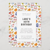 ギルモア女子ウォーターカラーアイコン誕生日 招待状 (正面/裏面)