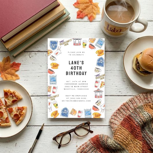 ギルモア女子ウォーターカラーアイコン誕生日 招待状