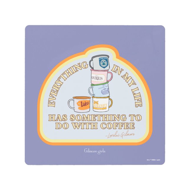 ギルモア女子 | コーヒー引用文図 メタルプリント (正面)