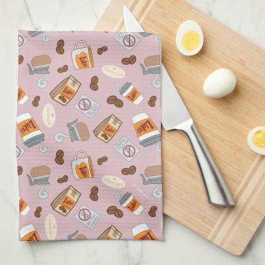 ギルモア女子 | ルークのダイナーコーヒーパターン キッチンタオル (四つ折り)