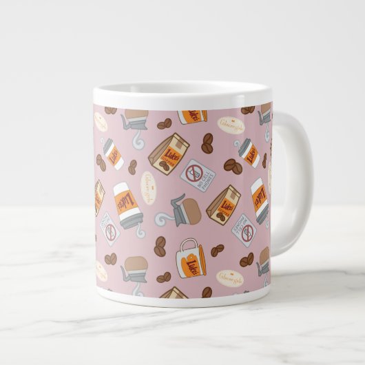 ギルモア女子 | ルークのダイナーコーヒーパターン ジャンボコーヒーマグカップ (正面右)