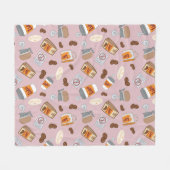 ギルモア女子 | ルークのダイナーコーヒーパターン フリースブランケット (正面(横))