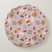 ギルモア女子 | ルークのダイナーコーヒーパターン ラウンドクッション (裏面)