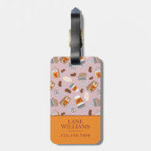 ギルモア女子 | ルークのダイナーコーヒーパターン ラゲッジタグ (裏面縦)