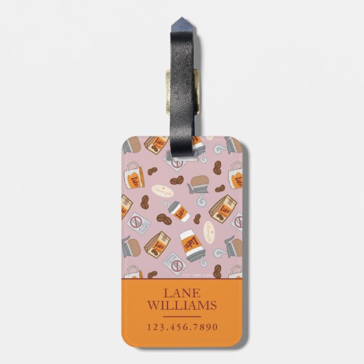ギルモア女子 | ルークのダイナーコーヒーパターン ラゲッジタグ (裏面縦)