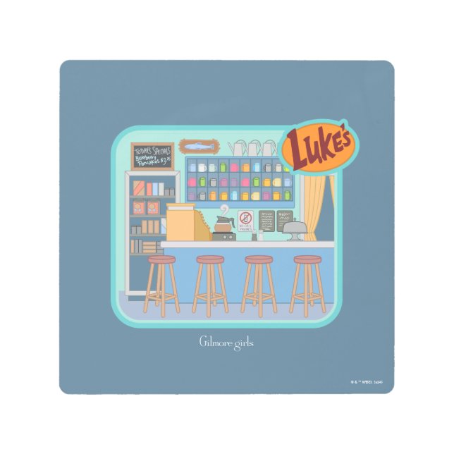 ギルモア女子 | ルークズダイナーグラフィック メタルプリント (正面)