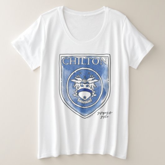 ギルモア女子 | Chilton Academy水彩バッジ プラスサイズTシャツ (デザイン正面)