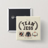 ギルモア・ガールズ Team Jess デザイン 缶バッジ (正面&裏面)