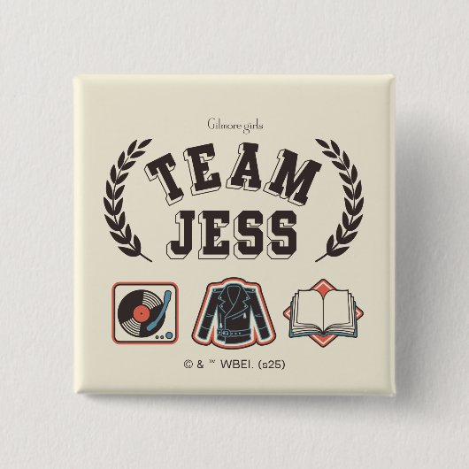 ギルモア・ガールズ Team Jess デザイン 缶バッジ (正面)