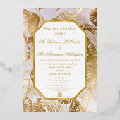ギルモダンドエレガント金ゴールドモンテラ 箔招待状 (正面)
