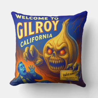 ギルロイ、カリフォルニア州20インチX 20インチのガーリック装飾用クッション。 クッション