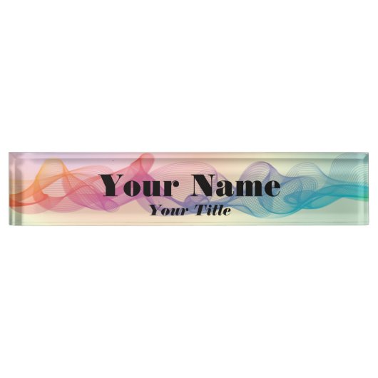 ギロカラフルシェ線 デスクネームプレート (正面)