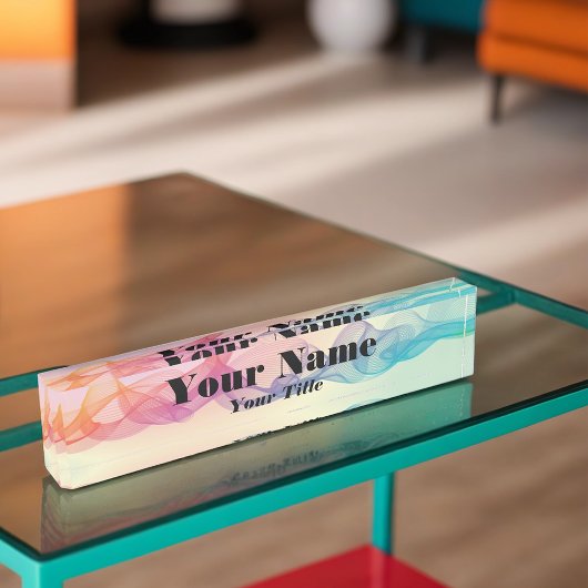 ギロカラフルシェ線 デスクネームプレート