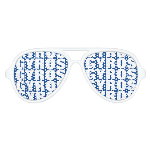 ギロスのギリシャの食べ物の執着おもしろいパーティーの色合い アビエーターサングラス (正面)