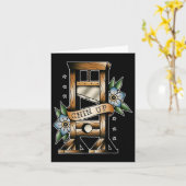 ギロチン伝統的タトゥーフラッシュチンアップメディエフ カード (黄色い花)