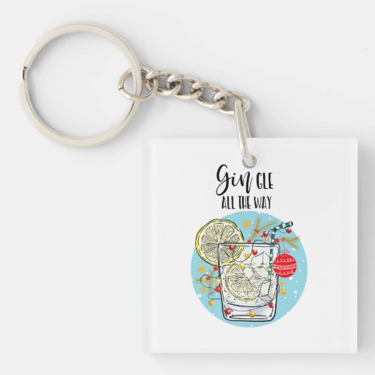 ギンおもしろいクリスマスカードは至る所でジャングル キーホルダー (正面)