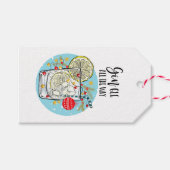 ギンおもしろいクリスマスカードは至る所でジャングル ギフトタグ (正面(横))