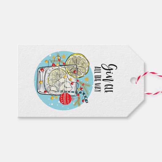ギンおもしろいクリスマスカードは至る所でジャングル ギフトタグ (正面(横))