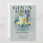 ギンおもしろいグリンカクテルパーティーメンズ30歳 招待状 (正面)