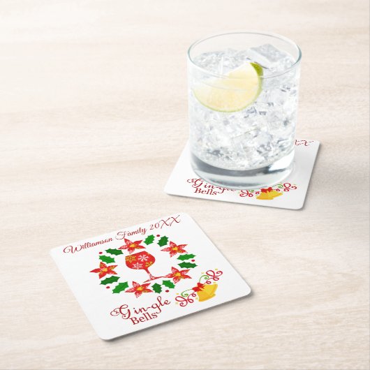 ギンおもしろいグルベルクリスマス スクエアペーパーコースター (インサイチュ)