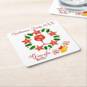 ギンおもしろいグルベルクリスマス スクエアペーパーコースター (アングル)