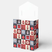 ギンガお洒落ムクリスマスパッチワークキルト フェイバーボックス (オープン)