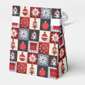 ギンガお洒落ムクリスマスパッチワークキルト フェイバーボックス (裏面サイド)