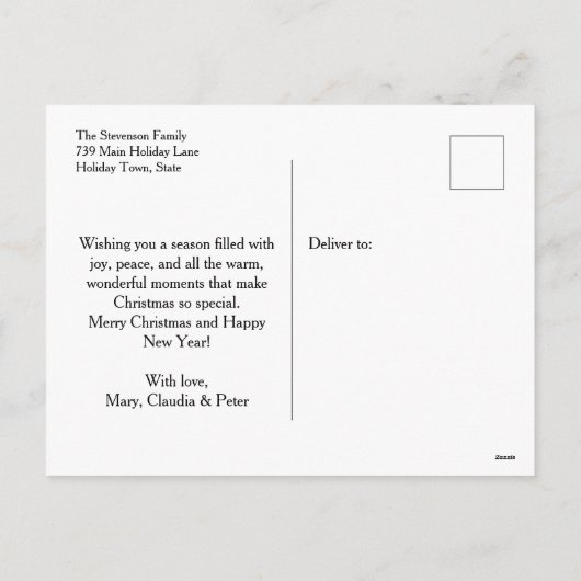 ギンガお洒落ーブレッドのクリスマス挨拶 シーズンポストカード (裏面)