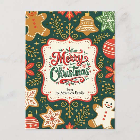 ギンガお洒落ーブレッドのクリスマス挨拶 シーズンポストカード (正面)