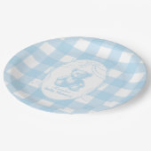 ギンガエレガントムフランスのテディベア赤ちゃんシャワー ペーパープレート (アングル)