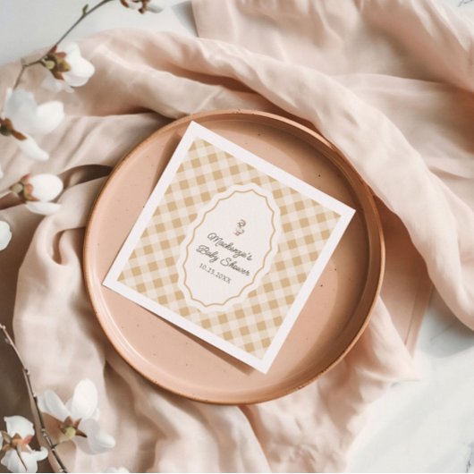 ギンガチョウの赤ちゃんシャワー スタンダードカクテルナプキン