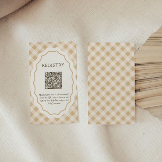 ギンガチョウ赤ちゃんシャワーギフト登録カード エンクロージャーカード