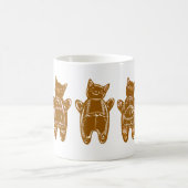 ギンガパンの猫たち絵を描 – 手 コーヒーマグカップ (中央)