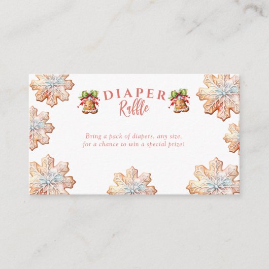 ギンガパン |クリスマスベビーシャワーおむつラッフル エンクロージャーカード (正面)