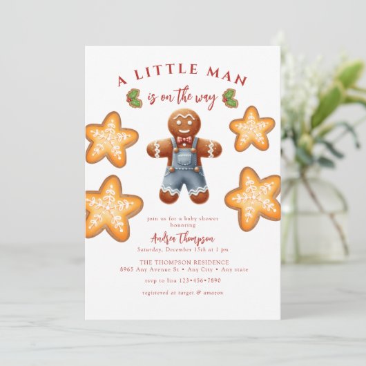 ギンガパン | クリスマスベビーシャワー招待状 招待状 (スタンド正面)