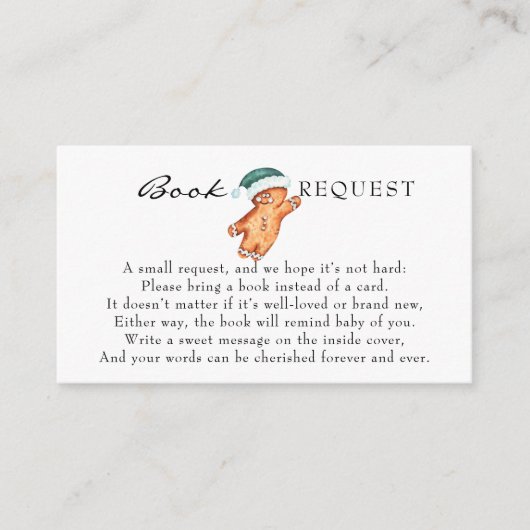 ギンガパン |クリスマスベビーシャワー |ブックリクエスト エンクロージャーカード (正面)