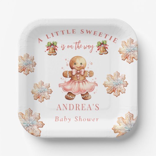 ギンガパン |クリスマスベビーシャワー ペーパープレート (正面)
